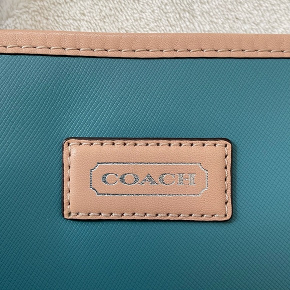 Coach Park Metro Tote Bag Saffiano Leather F24341 Dark Teal - Picture 6 of 16